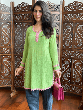 Green Mist Chikankari Short Kurta
